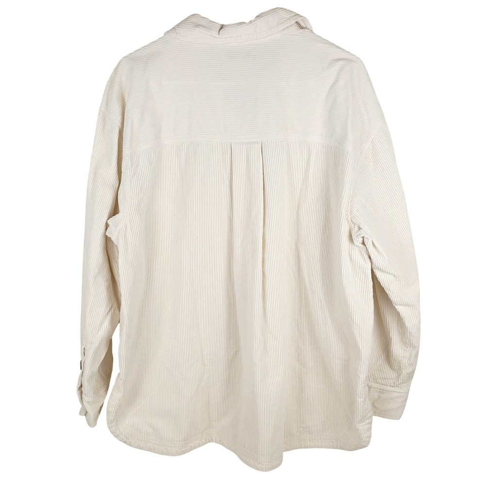 Madewell Women's Cream Corduroy Shirt Jacket XL Cotton Button Down Shacket - Picture 2 of 7